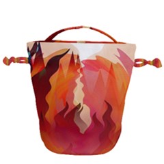 Fire Abstract Cartoon Red Hot Drawstring Bucket Bag by Wegoenart