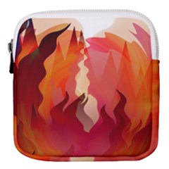 Fire Abstract Cartoon Red Hot Mini Square Pouch by Wegoenart