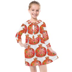 Seamless Repeating Tiling Tileable Kids  Quarter Sleeve Shirt Dress by Wegoenart