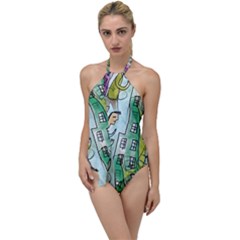 Seamless Repeating Tiling Tileable Go With The Flow One Piece Swimsuit