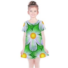 Seamless Repeating Tiling Tileable Flowers Kids  Simple Cotton Dress by Wegoenart