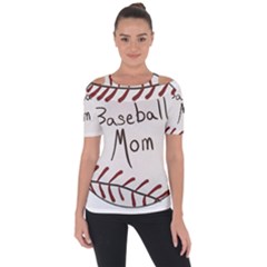 Baseball Mom Ball Shoulder Cut Out Short Sleeve Top by Arcade