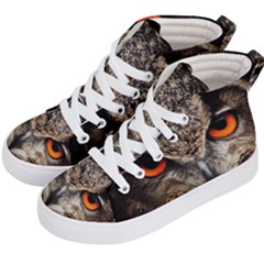 Owl Bird Eyes Eagle Owl Birds Kids  Hi-top Skate Sneakers by Wegoenart