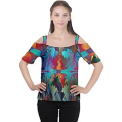Background Sci Fi Fantasy Colorful Cutout Shoulder Tee