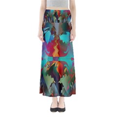 Background Sci Fi Fantasy Colorful Full Length Maxi Skirt by Wegoenart