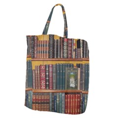 Books Library Bookshelf Bookshop Giant Grocery Tote by Wegoenart