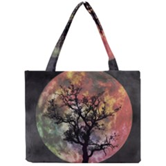 Full Moon Silhouette Tree Night Mini Tote Bag