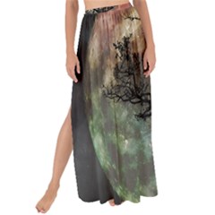 Full Moon Silhouette Tree Night Maxi Chiffon Tie-Up Sarong