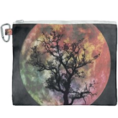 Full Moon Silhouette Tree Night Canvas Cosmetic Bag (XXXL)