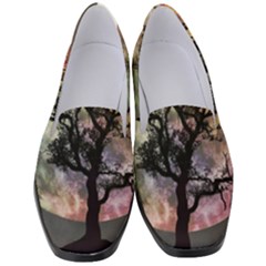 Full Moon Silhouette Tree Night Women s Classic Loafer Heels