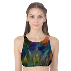 Mountains Abstract Mountain Range Tank Bikini Top by Wegoenart