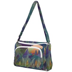 Mountains Abstract Mountain Range Front Pocket Crossbody Bag by Wegoenart