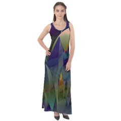 Mountains Abstract Mountain Range Sleeveless Velour Maxi Dress by Wegoenart