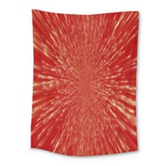 Rays Pattern Center Abstract Red White Medium Tapestry