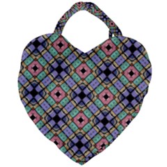 Pattern Wallpaper Background Abstract Geometry Giant Heart Shaped Tote by Wegoenart