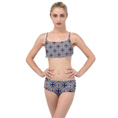 Pattern Wallpaper Background Abstract Geometry Layered Top Bikini Set