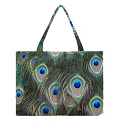 Peacock Feathers Peacock Bird Medium Tote Bag by Wegoenart