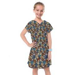 Daisies Variation 1 Kids  Drop Waist Dress by bloomingvinedesign