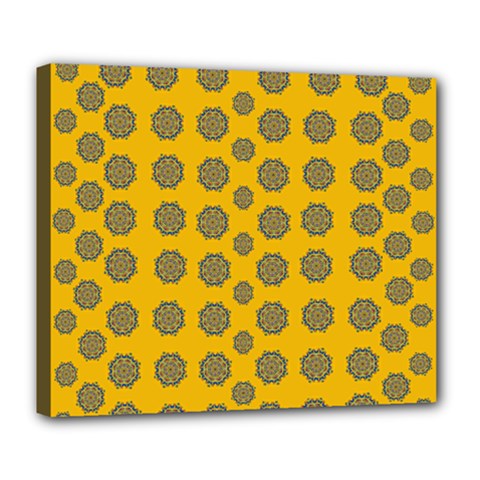 Sensational Stars On Incredible Yellow Deluxe Canvas 24  X 20  (stretched) by pepitasart