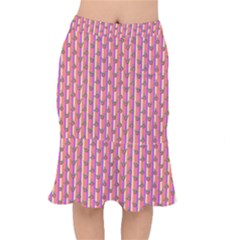 Pink Stripe & Roses Short Mermaid Skirt by charliecreates