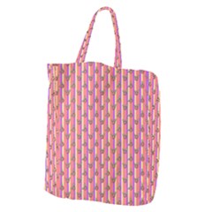 Pink Stripe & Roses Giant Grocery Tote by charliecreates