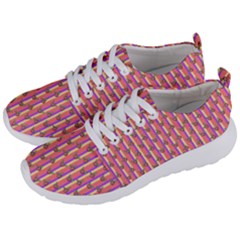 Pink Stripe & Roses Men s Lightweight Sports Shoes by charliecreates