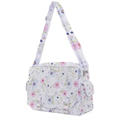 Pink Blue Flowers Pattern                     Buckle Multifunction Bag by LalyLauraFLM