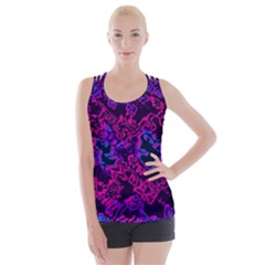 Pink Blue Abstract Texture                       Criss Cross Back Tank Top by LalyLauraFLM