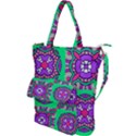 Purple shapes on a green background                         Shoulder Tote Bag View1