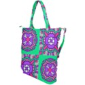 Purple shapes on a green background                         Shoulder Tote Bag View2