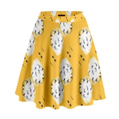 Fluffy Clouds Mustard  High Waist Skirt by VeataAtticus
