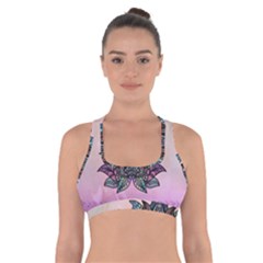 Abstract Decorative Floral Design, Mandala Cross Back Sports Bra by FantasyWorld7