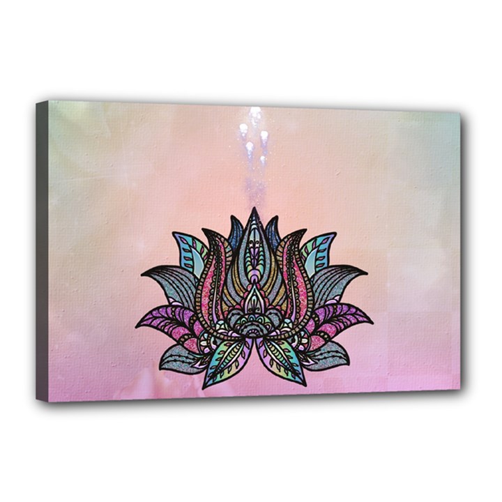 Abstract Decorative Floral Design, Mandala Canvas 18  x 12  (Stretched)