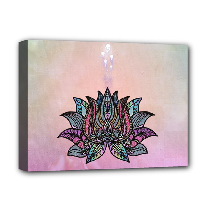 Abstract Decorative Floral Design, Mandala Deluxe Canvas 16  x 12  (Stretched) 