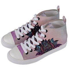 Abstract Decorative Floral Design, Mandala Women s Mid-top Canvas Sneakers by FantasyWorld7