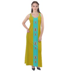 Colors And Flowers Sleeveless Velour Maxi Dress by pepitasart