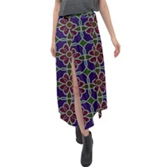 Must Have Flowers Velour Split Maxi Skirt by WensdaiAmbrose