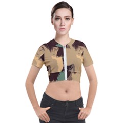 Punk Face Short Sleeve Cropped Jacket