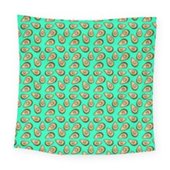 Tropical Aqua Avocadoes Square Tapestry (large)