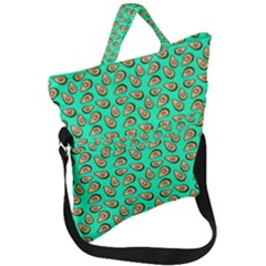 Tropical Aqua Avocadoes Fold Over Handle Tote Bag by snowwhitegirl