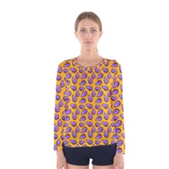 Tropical Orange Avocadoes Women s Long Sleeve Tee