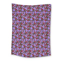 Lazy Cat Floral Pattern Lilac Polka Medium Tapestry by snowwhitegirl