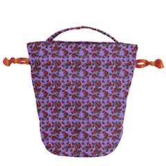 Lazy Cat Floral Pattern Lilac Polka Drawstring Bucket Bag by snowwhitegirl