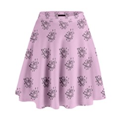 Zodiac Bat Pink High Waist Skirt by snowwhitegirl