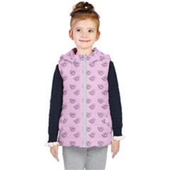 Zodiac Bat Pink Kids  Hooded Puffer Vest by snowwhitegirl