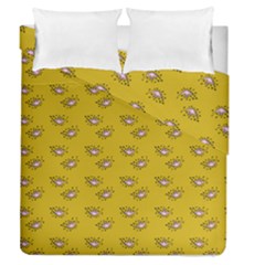 Zodiac Bat Pink Yellow Duvet Cover Double Side (queen Size)