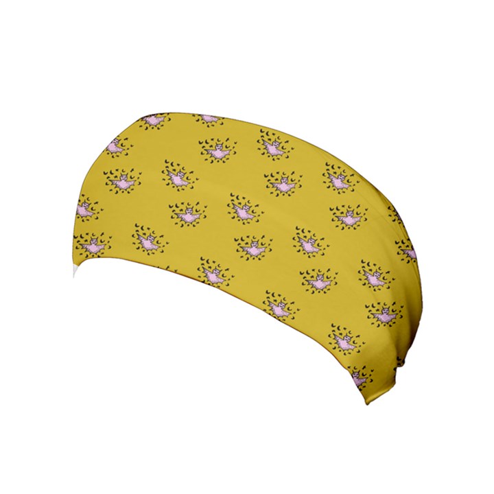 Zodiac Bat Pink Yellow Yoga Headband