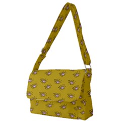 Zodiac Bat Pink Yellow Full Print Messenger Bag by snowwhitegirl