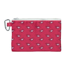Zodiac Bat Pink Red Canvas Cosmetic Bag (medium)