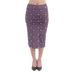 Zodiac Bat Pink Grey Midi Pencil Skirt by snowwhitegirl